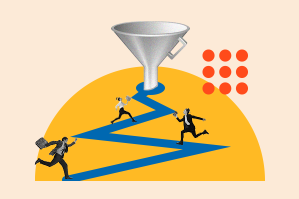 Marketer optimizing a conversion funnel