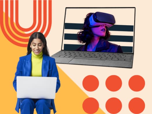 marketer using visual content tool for brand