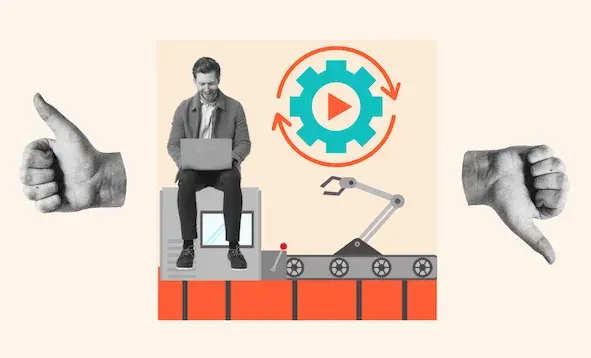 man researching best manufacturing crm