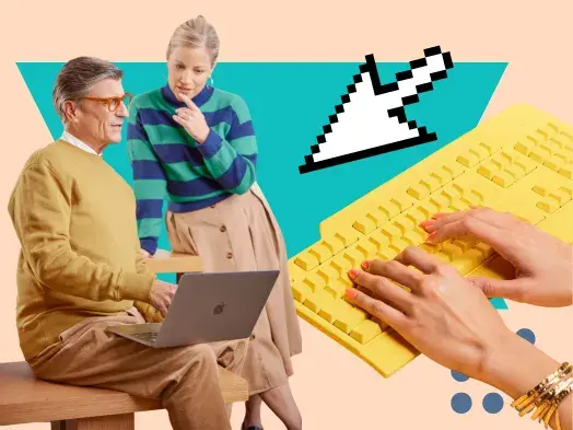two people work on guest blogging with backlinks