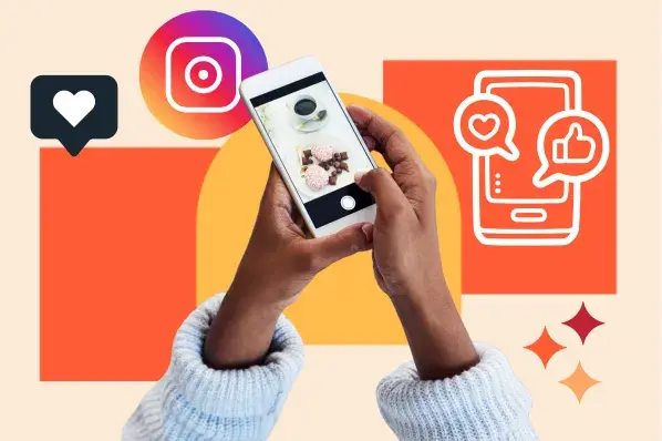 Instagram AI tools with hands on a smartphone