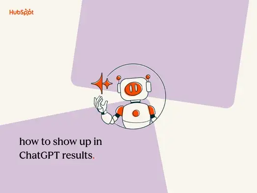 featured image for how to show up in chatgpt results blog post featuring a robot holding the breeze logo